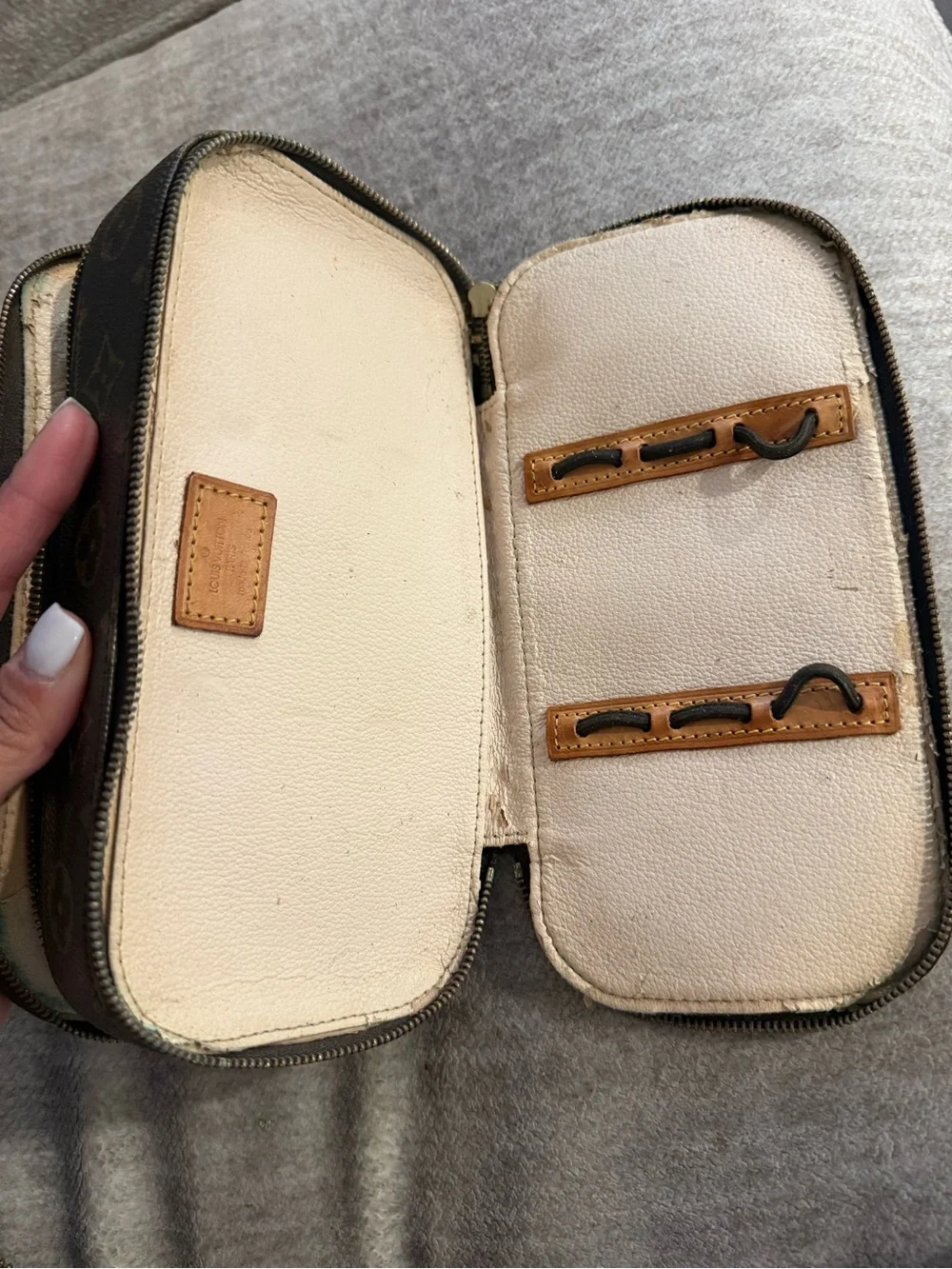 Louis Vuitton Monogram Canvas Pouch in Brown and Gold